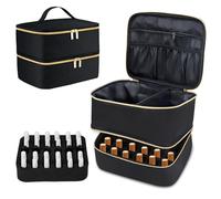 JGCJGG Rangement Vernis à Ongles Noir, Boite Rangement Vernis Double Couche, Organisateur Vernis à Ongle, Malette Rangement Vernis à Ongle Contient 30 Bouteilles, pour Lampe UV Onglerie Maquillage