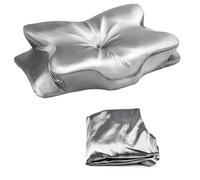 JGCJGG Taie d'oreiller Cervicale, Taie Oreiller en Mousse à Mémoire de Forme, Taie Oreiller Ergonomique Confortable, Taie Oreiller Orthopédique Cervicales en Soie, pour Position Couchée et Latérale