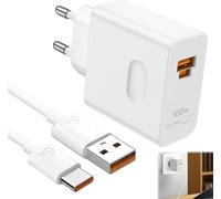 JGD-100W Supercharge Chargeur Rapide pour Honor 200 400, Chargeur 100W 2 Ports PD avec 6A Câble USB C 1M pour Honor Magic6 Lite 5 Lite V2 V3 400 200 Lite Smart 90 X6b X8b Pad X8a 9 X9