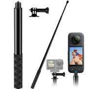 JGD-120CM Perche à Selfie Invisible pour Insta X3 X4 RS, Support de Selfie Invisible en Aluminium, Tige Télescopique pour Caméras d'action et Microphone