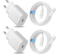 JGD-2 Pack 25W USB C Chargeur Rapide Câble 2M pour Samsung Galaxy S25 S24 S23 S22 S21 Ultra/Plus A56 A55 A54 A53 A36 A35 A26 A25 A16 A15 Z Fold7 Flip7 Prise Secteur USB C Adapteur
