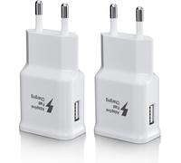 JGD-2-Pack Chargeurs USB, Chargeur Rapide Adaptateur Secteur Chargeur Telephone Compatible avec Samsung Galaxy S21 S20 S10 S10e S7 S8 S9/Edge/Plus/Active, A51, A34, A13, A03, Z Flip3, Z Fold2, M53