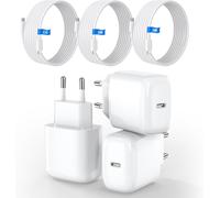 JGD-25W Chargeur USB C, Adaptateur Conçu pour Apple, Prise USB C Rapide Compatible avec iPhone 17/16/15/14/13/12 Plus Pro Max Mini, Air-Pods iPad, Samsung Galaxy S25/24/23,Version améliorée,3Pack