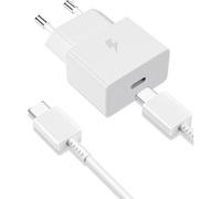 JGD-25W Chargeur USB C Secteur Charge Rapide pour Samsung Galaxy S26 A17 A16 A56 A36 A26 A55 A35 S25 Edge S24 S23 S22 S21 S20 Ultra S10 S9 A06 Z Fold7,Prise Secteur USBC Adapteur avec 1m Câble USB C