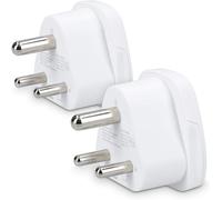 JGD-2X Prise Adaptateur Voyage - Type D - Adaptateur Compact - Compatible Prise Inde Sri Lanka Népal - Design Blanc