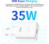 JGD-35W SuperCharge Chargeur Rapide pour HONOR 90 Lite Magic6 Lite 200 Lite, 35W SuperCharge chargeur rapide avec câble USB C 5A 1M pour HONOR 400 90 70 Lite X8b pour HONOR X8b X8c X6b X8a X7b Magic5