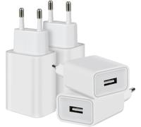 JGD-4-Pack 12W Prise USB Chargeur, 5V/2.4A Adaptateur USB Bloc Chargeur Prise Secteur Compatible avec iPhone Samsung Huawei LG Xiaomi Oppo
