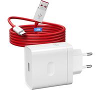 JGD-65W Super VOOC Chargeur Rapide avec 6A Câble USB C 1.8M pour OnePlus 10 9 Pro Nord CE 3 2 Lite,realme C75/C63/C65,Chargeur Rapide VOOC Charge avec Câble USB Type-C pour Oppo Find X5 X3/2 Neo/Reno