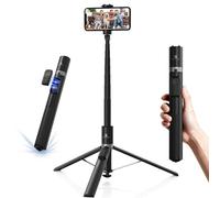 JGD-69"" Perche à Selfie Auto-Ouvert,Selfie Stick Trépied avec Télécommande Bluetooth à 9 Boutons, Rotative à 360°, Trépied Smartphone Portable pour Voyages, Vloggers, Noir, Texturé