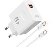 JGD-80W Chargeur et Câble USB C pour Honor 400 5G, Supercharge Adaptateur Chargeur avec 6A Type C Câble 1 mètre Charge Rapide pour Honor X70 X60 GT Magic6 Pro 6 RSR Magic 7 Lite V3 Tablette Huawei Ma