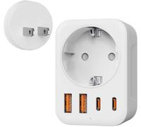 JGD-Adaptateur Japon, adaptateur 5 en 1 avec 1 prise secteur, 2 prises USB-C et 2 prises USB-A pour les États-Unis, le Canada, la Chine, le Japon, la Thaïlande, le Mexique,les Philippines - Type A