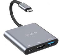 JGD-Adaptateur USB C vers HDMI 4K, 3 en1 Multiport Adapter USB C avec HDMI, PD Charge 100W,USB 3.0, USB C hub pour Samsung, MacBook Pro/Air, Google Chromebook, HP, Surface etc.