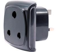 JGD-Afrique du Sud Adaptateur à 3 Broches, Grand Connecteur Mâle de Type M Converti en Prise Femelle UK à 3 Broches, Approuvé BS 8546, Fusible 13A avec Obturateur de Sécurité (1 Pièce, Noir)