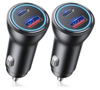 JGD-Allume Cigare USB C 2Pack Chargeur Voiture 2 Ports 48w PD QC 3.0 Rapide Tout Métal Prise Chargeurs de Adaptateur 12v, pour iPhone 17 16 15 14 Pro Max Mini Plus iPad Samsung Huawei Xiaomi Tabletet