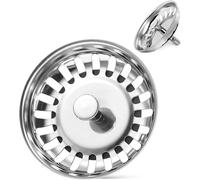 JGD-Bonde d'évier universelle en acier inoxydable - Diamètre : 80 mm - 20 fentes - Accessoire d'évier - Blanco et Franke - Pour évier de cuisine