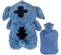 Jgd-Bouillotte Sti-Ch, Bouillotte Peluche, Boui-Llotte Bebe, Boui-Llotte Enfant, Bouill-Ottes Eau Chaude Bouill-Ottees Avec Housse Polaire Boui-Llottee Câline Pour Enfant Famille (Bleu)
