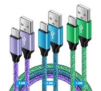 JGD-Câble de charge USB C pour téléphone portable, 0,5 m + 0,9 m + 1,8 m, câble de charge rapide de type C pour Samsung Galaxy S25/S24 Ultra/S23 FE/S22/S21/S20/A12/A13/A14/A15/A16/A17/A22/A33/A34/A35