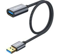 JGD-Cable Rallonge USB 3.0, 0.5M Câble Extension Mâle A vers Femelle A 5Gbps Compatible avec Clé USB, Hub USB, Disque Dur Externe, Clavier, Souris, Imprimante, Webcam, PlayStation, Xbox - Gris
