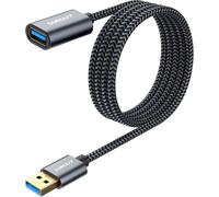JGD-Cable Rallonge USB 3.01.5M Câble Extension Mâle A vers Femelle A 5Gbps Compatible avec Clé USB, Hub USB, Disque Dur Externe, Clavier, Souris, Imprimante, Webcam, PlayStation, Xbox - Gris