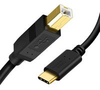 JGD-Câble USB C 3.1 vers USB B 2.0 (Type B), Cordon d¿Imprimante&Scanner, Compatible avec MacBook Pro iMac Pro Chromebook Pixel, Imprimante Canon Brother etc, 2M (6.6pieds), Noir