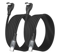 JGD-Câble USB C coudé à 90°- Charge rapide 60 W [2P 3M] Câble de données USB Type C tressé, cordon de charge coudé à 90° pour i-Phone 16/15 Pro Max, Tesla Model Y, App-le MacBook, iPad, Pixel, Sam-su