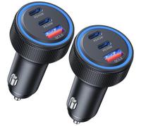JGD-Chargeur Allume Cigare USB C 2-Pack 3 Ports 93W PD QC 3.0 Chargeur Voiture Charge Rapide Prise Allume Cigare 12V,pour iPhone iPad Samsung Huawei Xiaomi Tabletetc