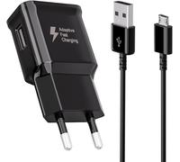 JGD-Chargeur avec Câble de Charge pour Samsung Galaxy S7, S7 Edge, S6, S6 Edge, S5, S4, S3, A03, Tab A (2016), Tab E, Tab S, avec Câble Micro USB 1,5m, Chargeur Rapide d'origine de Remplacement