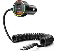 JGD-Chargeur de voiture USB C 60 W super rapide PD3.0 & QC3.0 & PPS avec câble de type C rapide de 1 m, adaptateur de voiture à 3 ports rapides pour iPhone/Samsung/Moto/Huawei/Xiaomi/Android/iPad Pro