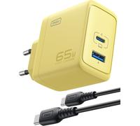 JGD-Chargeur mural USB C 65 W, PD QC 3.0 Fast Charging Type C (jaune)