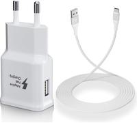 JGD-Chargeur Rapide Adaptatif et Câble Nylon USB-C Câble de Charge 2M, Chargeur USB Alimentation Type C Câble de Charge Rapide Compatible avec Samsung Galaxy S21 S20 FE S10 S9 S8 Plus A13 A14 A33 A54
