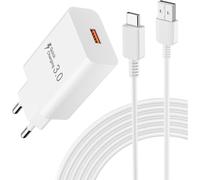JGD-Chargeur Rapide Compatible avec Samsung Galaxy A17, A16, A15 5G, A14, A13, A12, A06, A05, A05s, A04s, A55, A54, A52, A35, A33, A32, A25 QC 3.0 Adaptateur Secteur USB avec Câble USB C