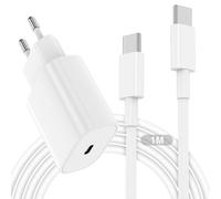JGD-Chargeur rapide de 20 W et câble USB C à C 1 m, chargeur USB C avec câble 1 mètres pour apple iphone air/17/16e/15 Pro max/plus/Pour ipad pro/12.9/11/10/air/mini, alimentation type C Charge rapid