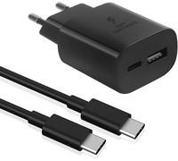 JGD-Chargeur Rapide pour iPhone 16/16 Pro/16 Pro Max/16 Plus/15/15 Pro/15 Pro Max/15 Plus/iPad P ro/iPad Air, Samsung Galaxy S25/S24/S23/S22, Prise Adaptateur Secteur Embout USB C 25W avec Câble USB-