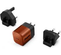 JGD-- Chargeur Rapide USB-C 20W - sans Câble - 3 Prises Incluses (EU/US/UK) - Ronce de Noyer