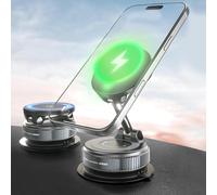 JGD-Chargeur sans fil magnétique Maglock 15 W, support de téléphone portable, support de téléphone portable, ventouse super puissante et magnétique, réglable et pliable à 360 degrés rotatif à 360 deg