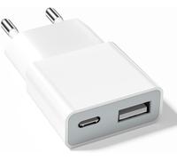 JGD-Chargeur USB 5V/1A 2Port Mini USB Mural Chargeur Secteur USB Adaptateur de Prise Universel Compatible avec iPhone, Sam Sung, Nexus, Nokia, Huawei, Xiaomi, HTC, Sony (Thickness 1.45cm/1 Pack)