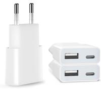 JGD-Chargeur USB 5V/1A 2Port Mini USB Mural Chargeur Secteur USB Adaptateur de Prise Universel Compatible avec iPhone, Sam Sung, Nexus, Nokia, Huawei, Xiaomi, HTC, Sony (Thickness 1.45cm/3 Pack)