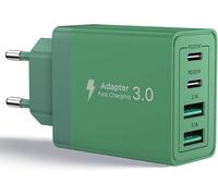 JGD-Chargeur USB C, 40W 4 Port Prise USBC Chargeur Rapide iPhone, 3.1A PD+QC Type C Adaptateur Multi Secteur Chargeur pour iPhone16 15 14 13 12 11 Pro Max X XS XR 8 7 6S Plus Mini SE,iPad,Samsung