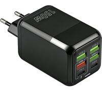 JGD-Chargeur USB C Rapide 150W 6 Ports Noir, Prise USB C Charge Rapide 150W, 2 PD 3.0 et 4 USB QC 3.0 Prise Chargeur Rapide Compatible avec iPhone 17 16 15 14 13 Pro Samsung Xiaomi iPad MacBook