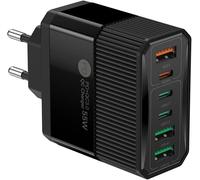 JGD-Chargeur USB-C Rapide 55W 6 Ports Prise Type C 25 W Chargeur Multiple PD QC3.0 Charge Mobile, Prise d'alimentation USB C Samsun S22 S23 S24 iPhones 15 14 13, 16, 16E, fiche Murale Adaptateur