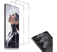 JGD-Compatible avec ZTE Nubia RedMagic 11 Air 5G 2 Pièces Verre Trempé + 2 Pièces Caméra Arrière Protecteur, 9H Dureté HD sans Bulles Anti-Huile Protection Décran + Caméra Arrière Protecteur