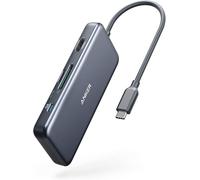 JGD-Concentrateur USB C, Adaptateur concentrateur PowerExpand+ 7-en-1, avec Double HDMI 4K, Power Delivery de 100 W, Port de données USB-C et 2 USB-A 5 Gbps, Lecteur de Cartes SD et microSD