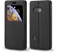 JGD-Coque à Rabat en Cuir PU avec Fenêtre Visible et Aimant Invisible Compatible avec Doro 1880 4G, Étui Intelligent à Affichage Clair (Noir)