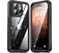 JGD-Coque - Antichoc Incassable 360 Intégrale [avec Protection Écran+Camera] IP68 Waterproof Militaire Chantier Antipoussière Pochette Étanche pour iPhone 15 Pro (6.1)-Noir
