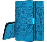 JGD-Coque Compatible avec Samsung J6 Plus Rabat Étui, Premium Cuir PU Porte-Cartes de Crédit Portefeuille Magnétique Étui à Rabat Housse Coque pour Galaxy J6+ Mandala Black LD