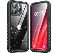 JGD-Coque iPhone 15 Pro Max Étanche - Antichoc Incassable 360 Intégrale [avec Protection Écran+Camera] IP68 Waterproof Militaire Chantier Pochette Étanche pour iPhone 15 Pro Max (6.7)-Noir