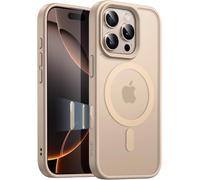 JGD-Coque Magnétique pour iPhone 16 Pro Max 6,9 Pouces avec Bouton de Capture de Contrôle de Caméra, Compatible avec MagSafe, Étui Housse Translucide Dos Mat Fine Antichoc (Titane Sable)