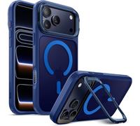 JGD-Coque pour iPhone 17 Pro Max avec [Bouton Commande Appareil Photo] [MagSafe Compatible] [Béquille Intégrée] (Unicorn Beetle Mag) Coque Ultra-Fine Magnétique Translucide, Bleu