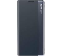 JGD-Coque pour Samsung Galaxy S21 5G, Prime Étui Housse à Cuir PU Rabat avec Clear Afficher Fenêtre, Flip Smart View Case Cover avec Support Pliable, Bleu Marin