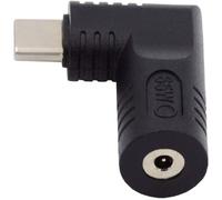 JGD-DC Jack 2,5 x 0,7 mm Entrée vers USB C Adaptateur Type-C Connecteur Coudé 90 Degrés Prise d'alimentation Chargeur Adaptateur pour Téléphone Portable 65W
